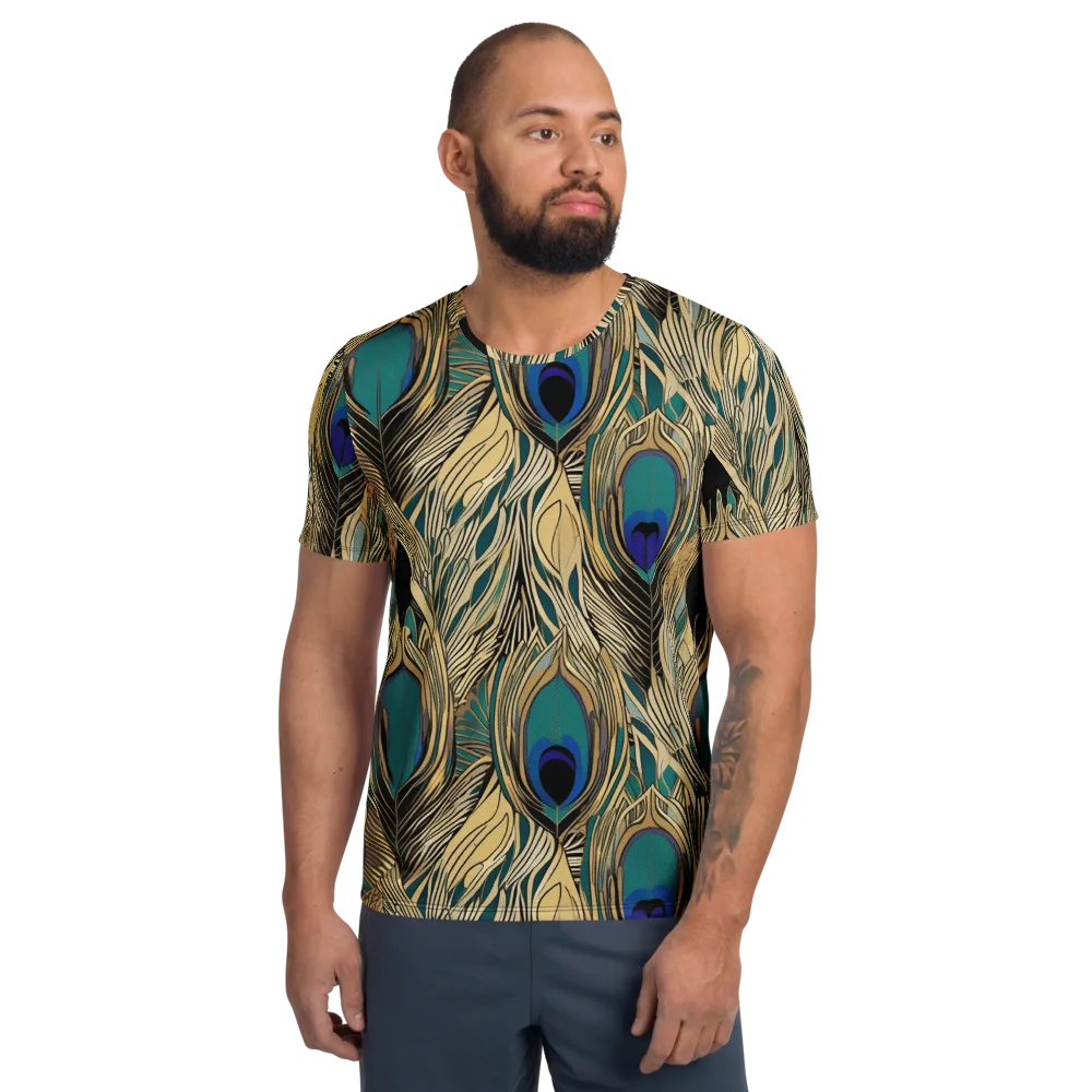 Gilded Iridescence on Men's Athletic T-Shirt — Front