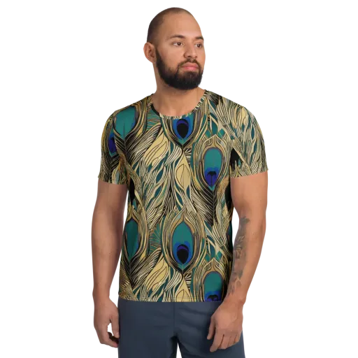 Gilded Iridescence on a Men's Athletic T-Shirt