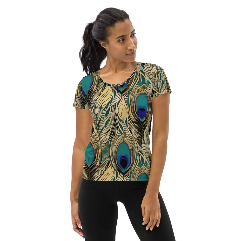 Gilded Iridescence on Women's Athletic T-Shirt — Front