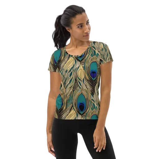 Gilded Iridescence on a Women's Athletic T-Shirt