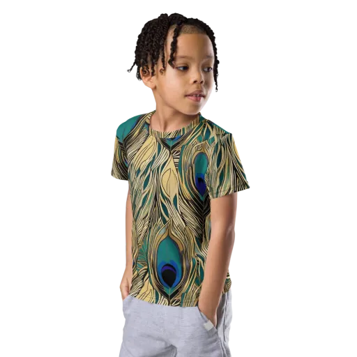 Gilded Iridescence on a Kids Crew Neck T-Shirt