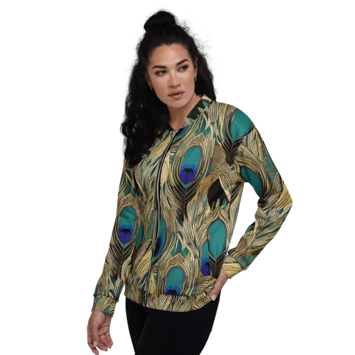 Gilded Iridescence on a Bomber Jacket