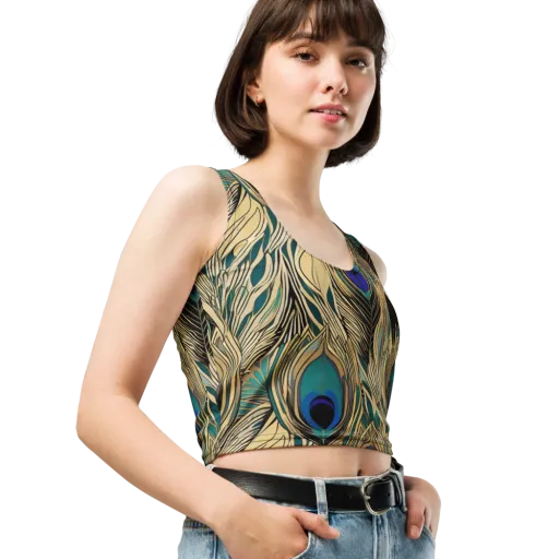 Gilded Iridescence on a Crop Top