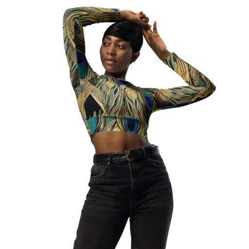 Gilded Iridescence on a Long Sleeve Crop Top