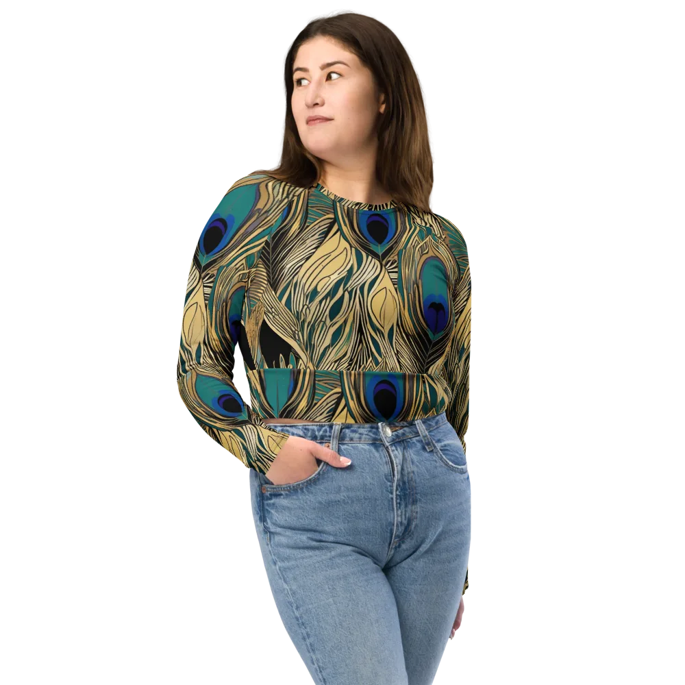 Gilded Iridescence on Long Sleeve Crop Top — Front