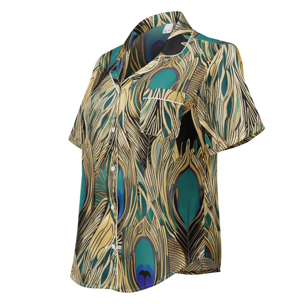 Gilded Iridescence on Women's Short Sleeve Pajama Top — Left Front