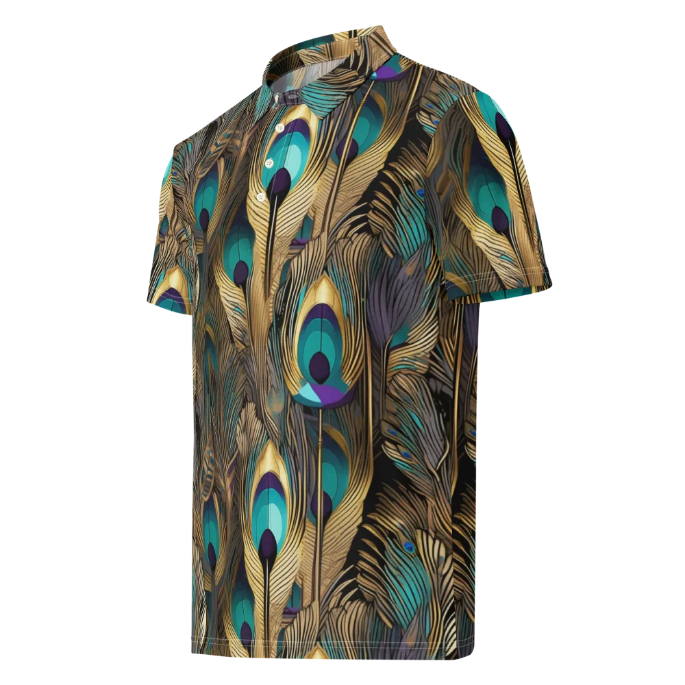 Gilded Plumes on Men's Slim Fit Polo Shirt — Left Front