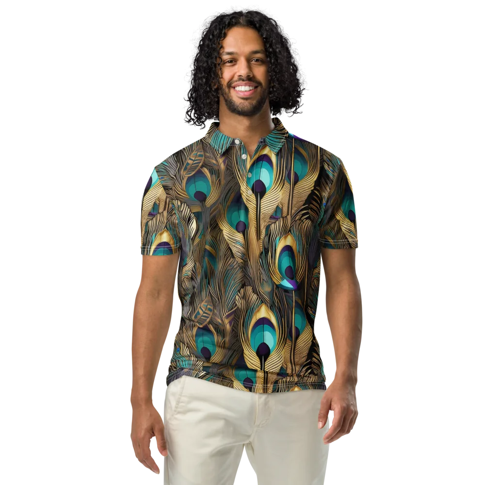 Gilded Plumes on Men's Slim Fit Polo Shirt — Front