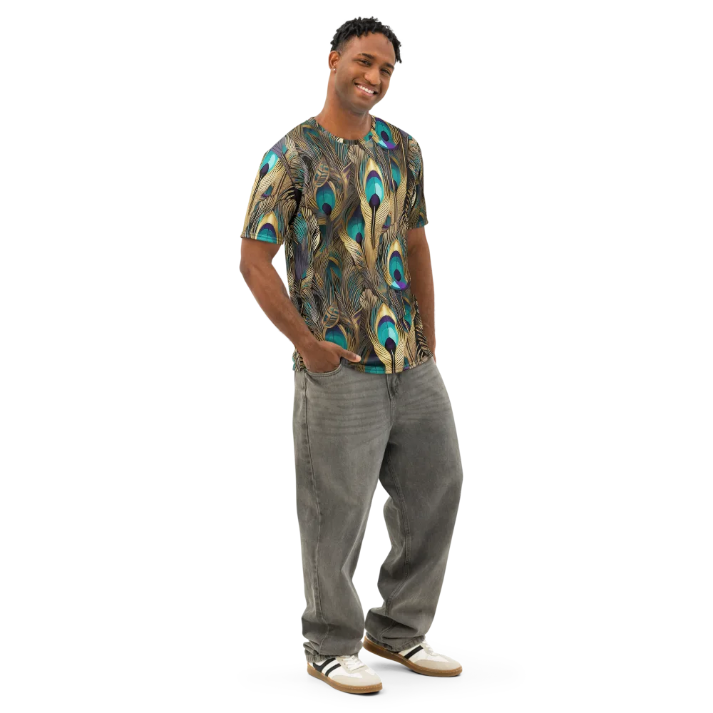 Gilded Plumes on Men's Cotton Crew Neck T-Shirt — Right Front