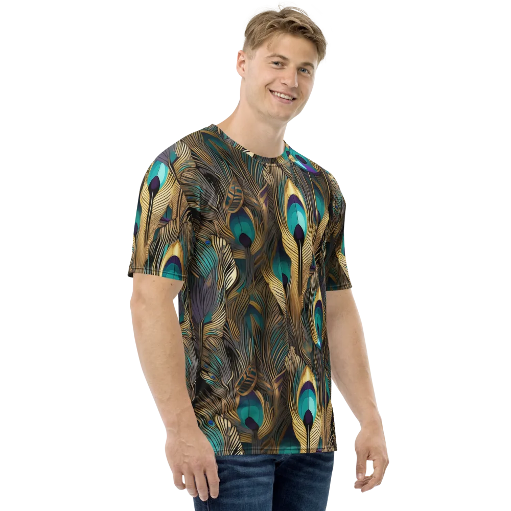Gilded Plumes on Men's Crew Neck T-Shirt — Right