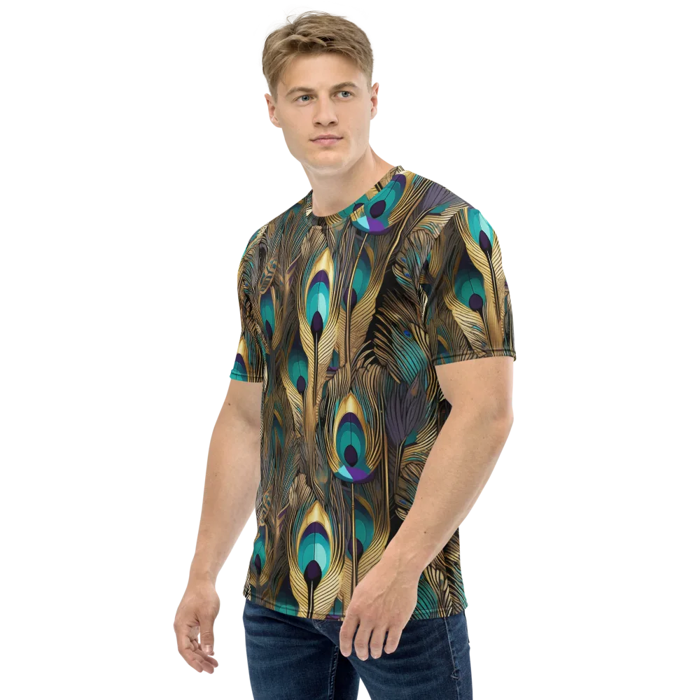 Gilded Plumes on Men's Crew Neck T-Shirt — Left