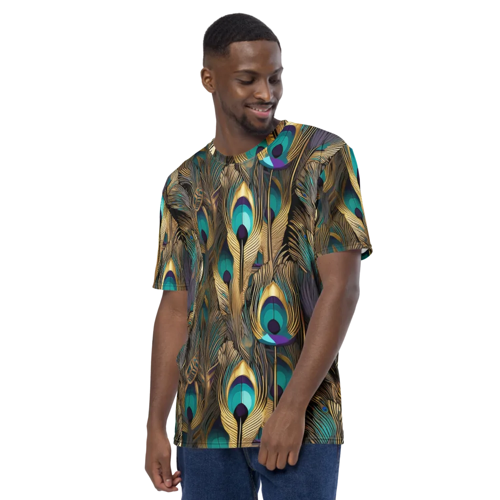 Gilded Plumes on Men's Crew Neck T-Shirt — Left