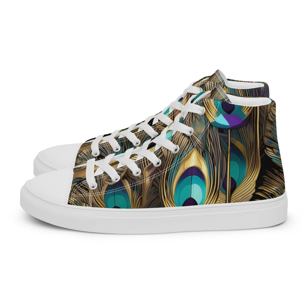 Gilded Plumes on Women's High Top Canvas Shoes — Left
