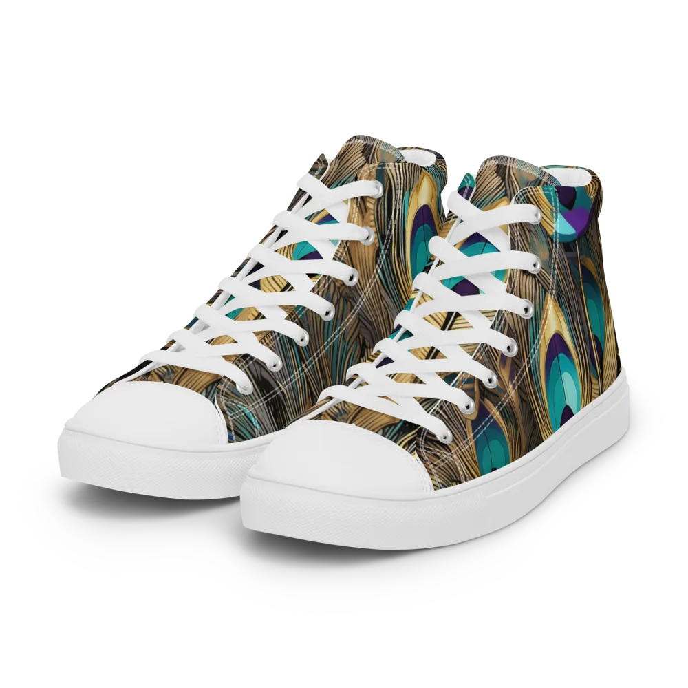 Gilded Plumes on Women's High Top Canvas Shoes — Left Front