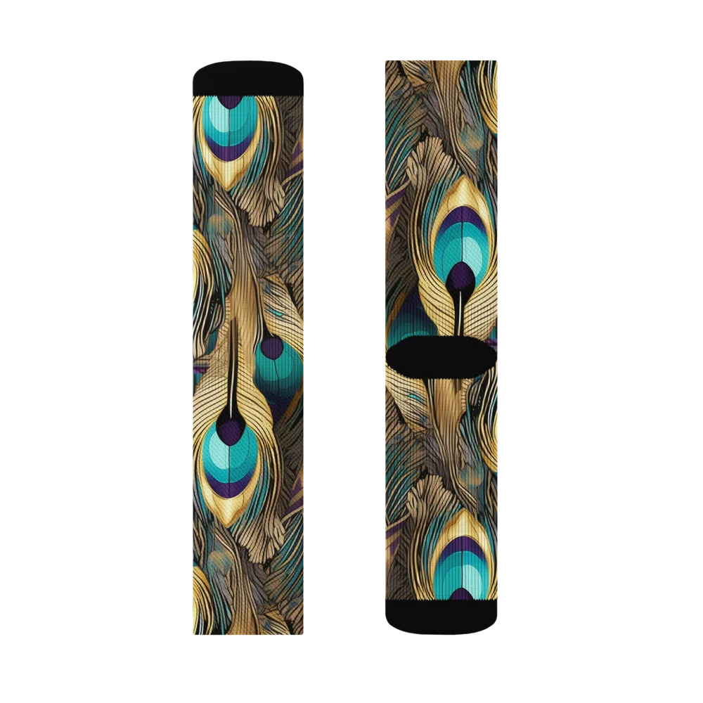 Gilded Plumes on Socks — Right Sock
