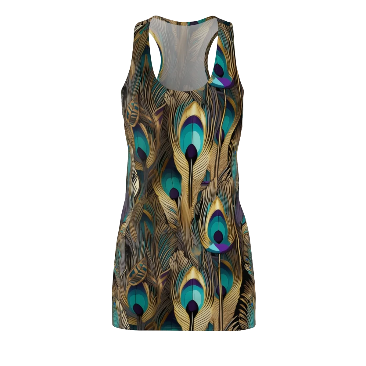 Gilded Plumes on Racerback Dress — Front