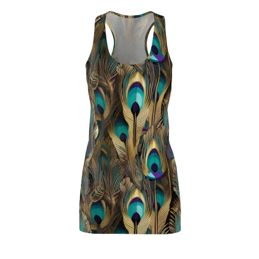 Gilded Plumes on a Racerback Dress