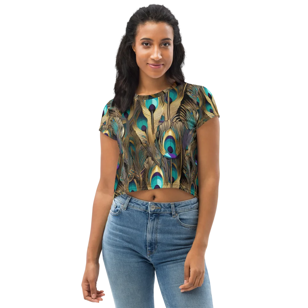 Gilded Plumes on Crop Tee — Front