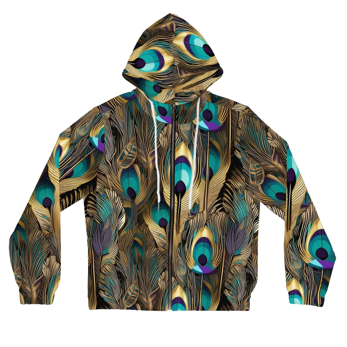 Gilded Plumes on Women's Full-Zip Hoodie — Front
