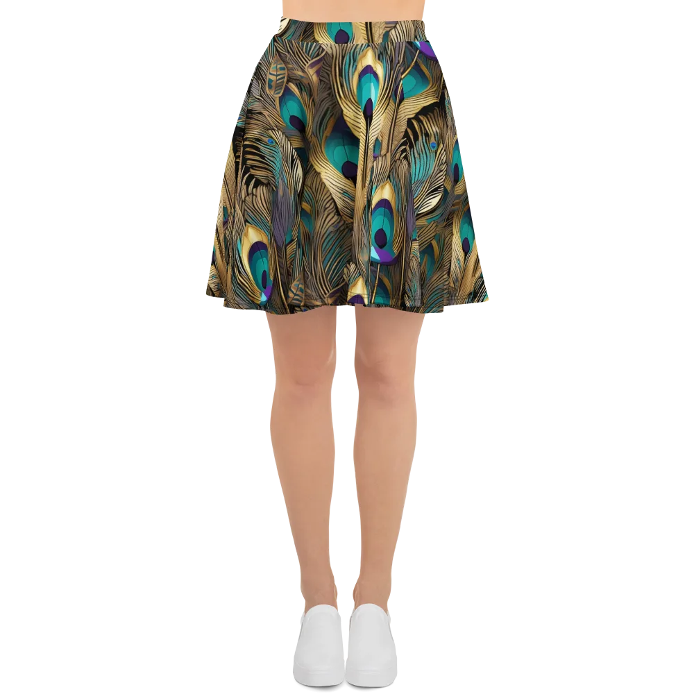 Gilded Plumes on Skater Skirt — Front