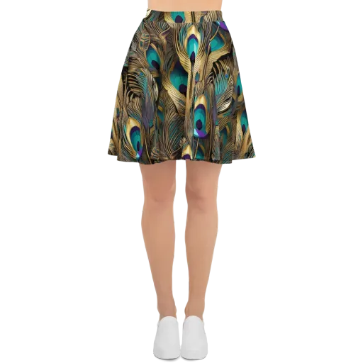 Gilded Plumes on a Skater Skirt