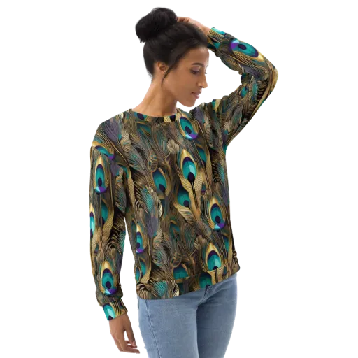 Gilded Plumes on a Sweatshirt