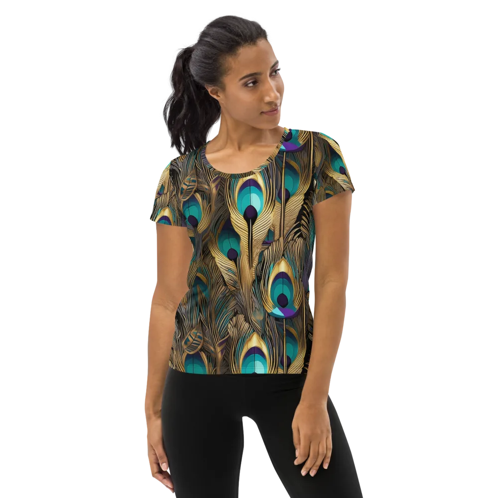 Gilded Plumes on Women's Athletic T-Shirt — Front