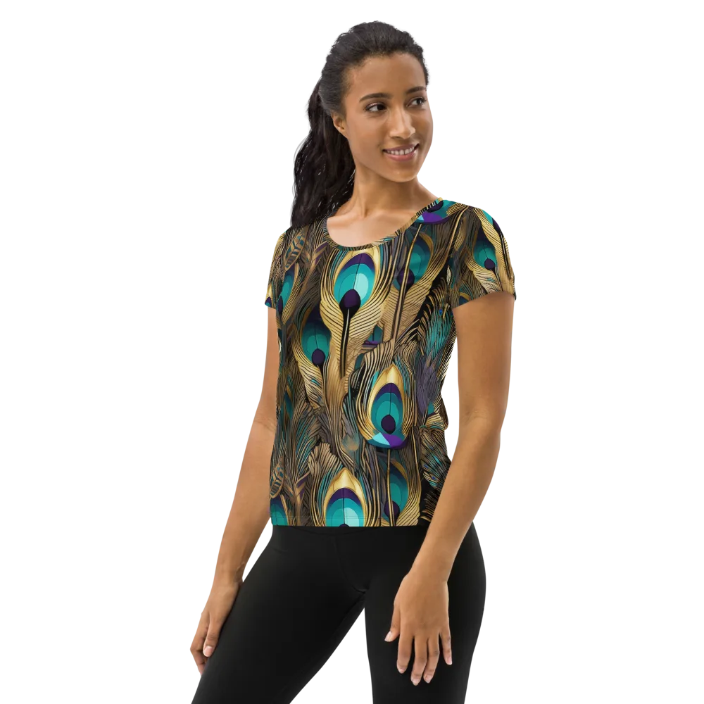 Gilded Plumes on Women's Athletic T-Shirt — Left