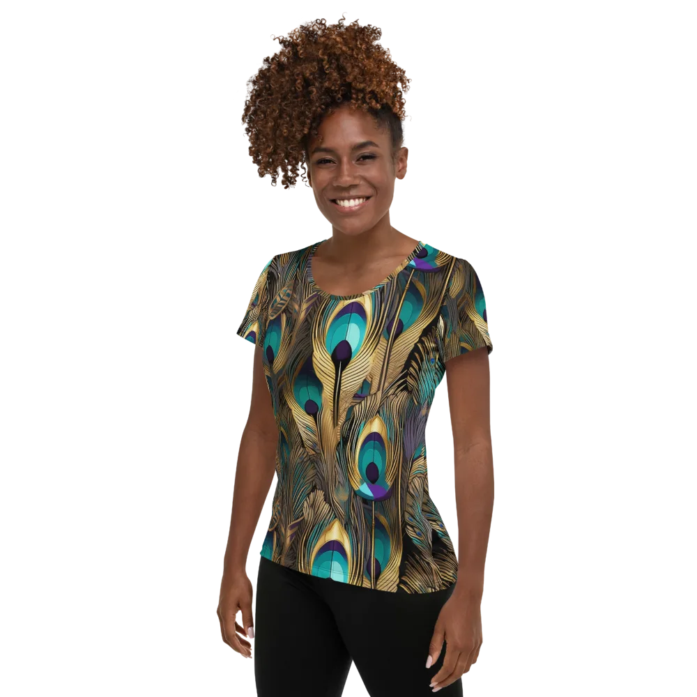 Gilded Plumes on Women's Athletic T-Shirt — Left