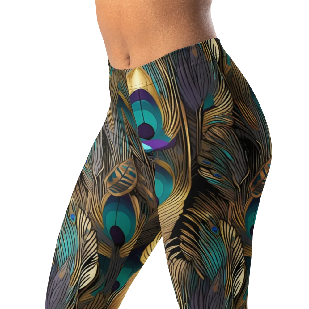 Gilded Plumes on Leggings — Left Front