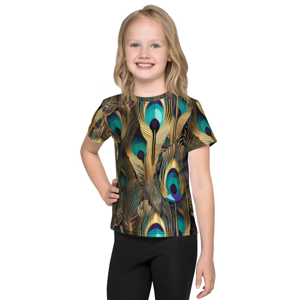 Gilded Plumes on Kids Crew Neck T-Shirt — Front