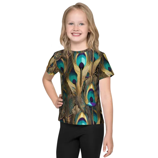 Gilded Plumes on a Kids Crew Neck T-Shirt