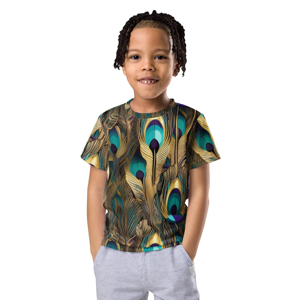 Gilded Plumes on Kids Crew Neck T-Shirt — Front