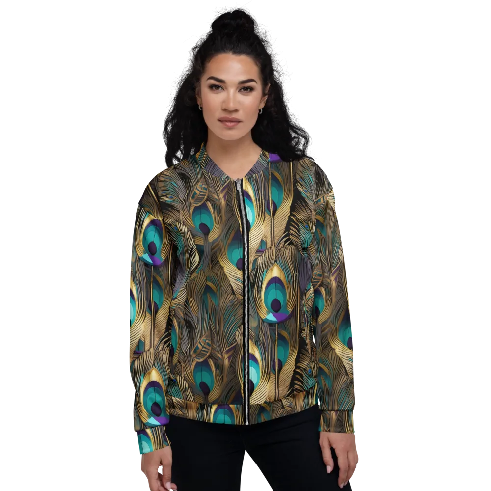 Gilded Plumes on Bomber Jacket — Front