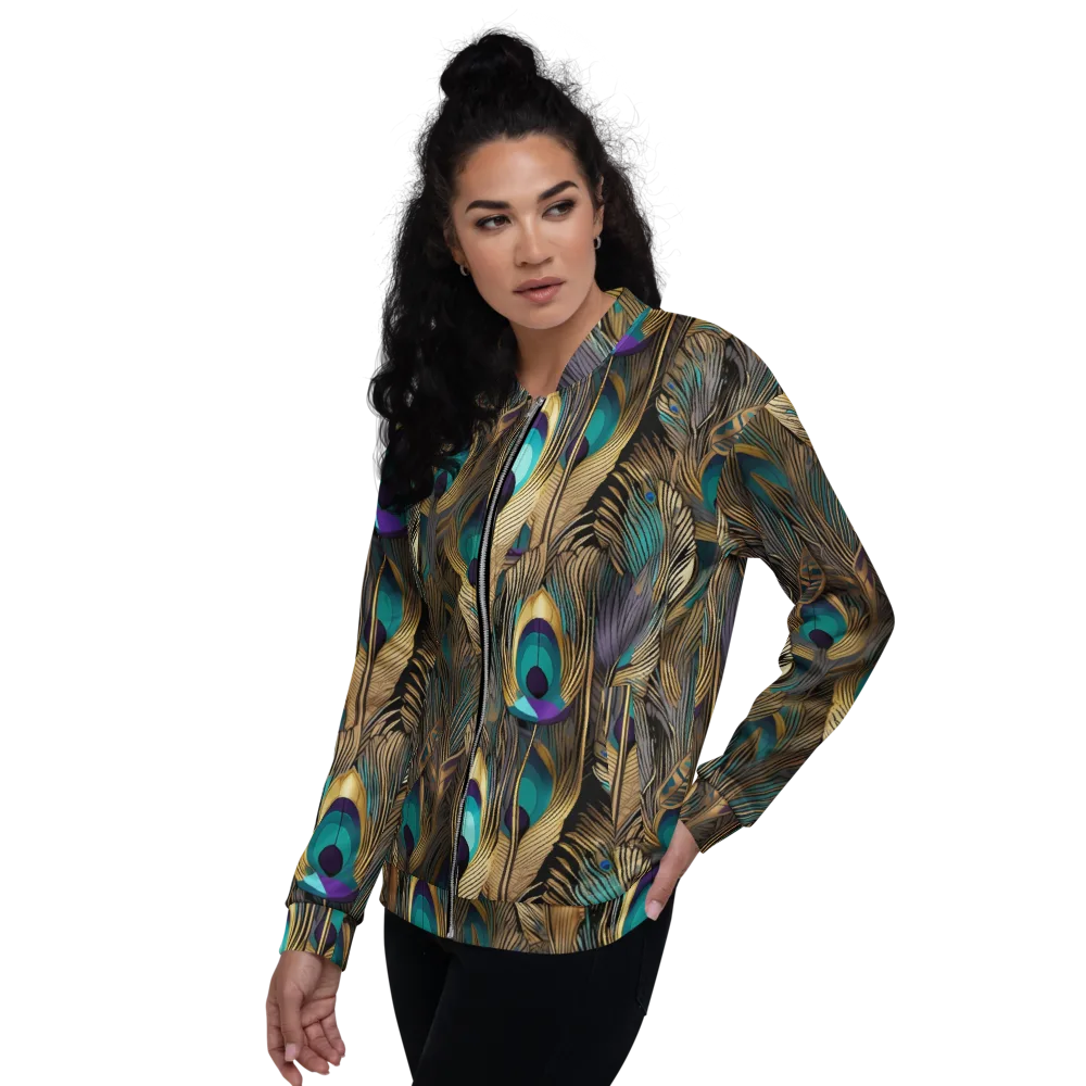 Gilded Plumes on Bomber Jacket — Left
