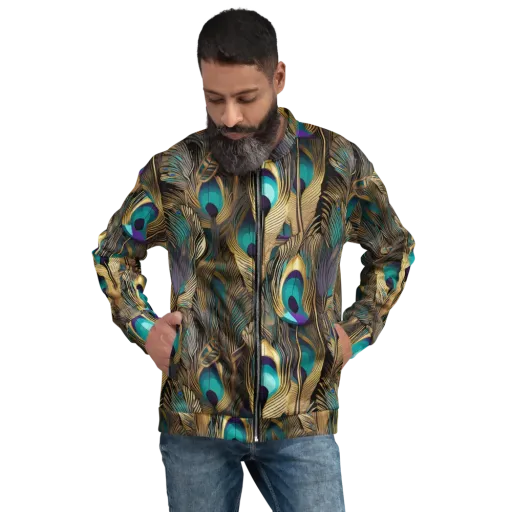 Gilded Plumes on a Bomber Jacket