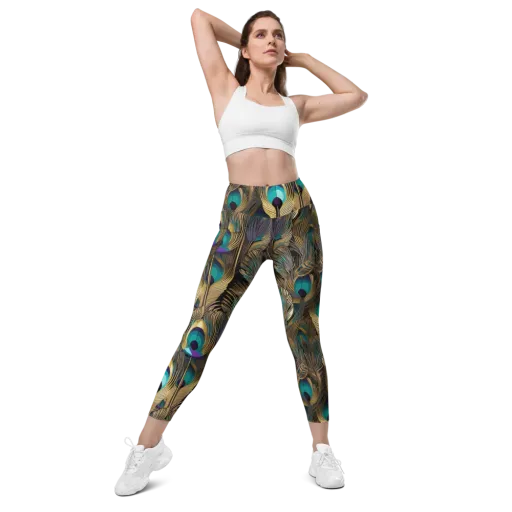 Gilded Plumes on a Leggings with Pockets