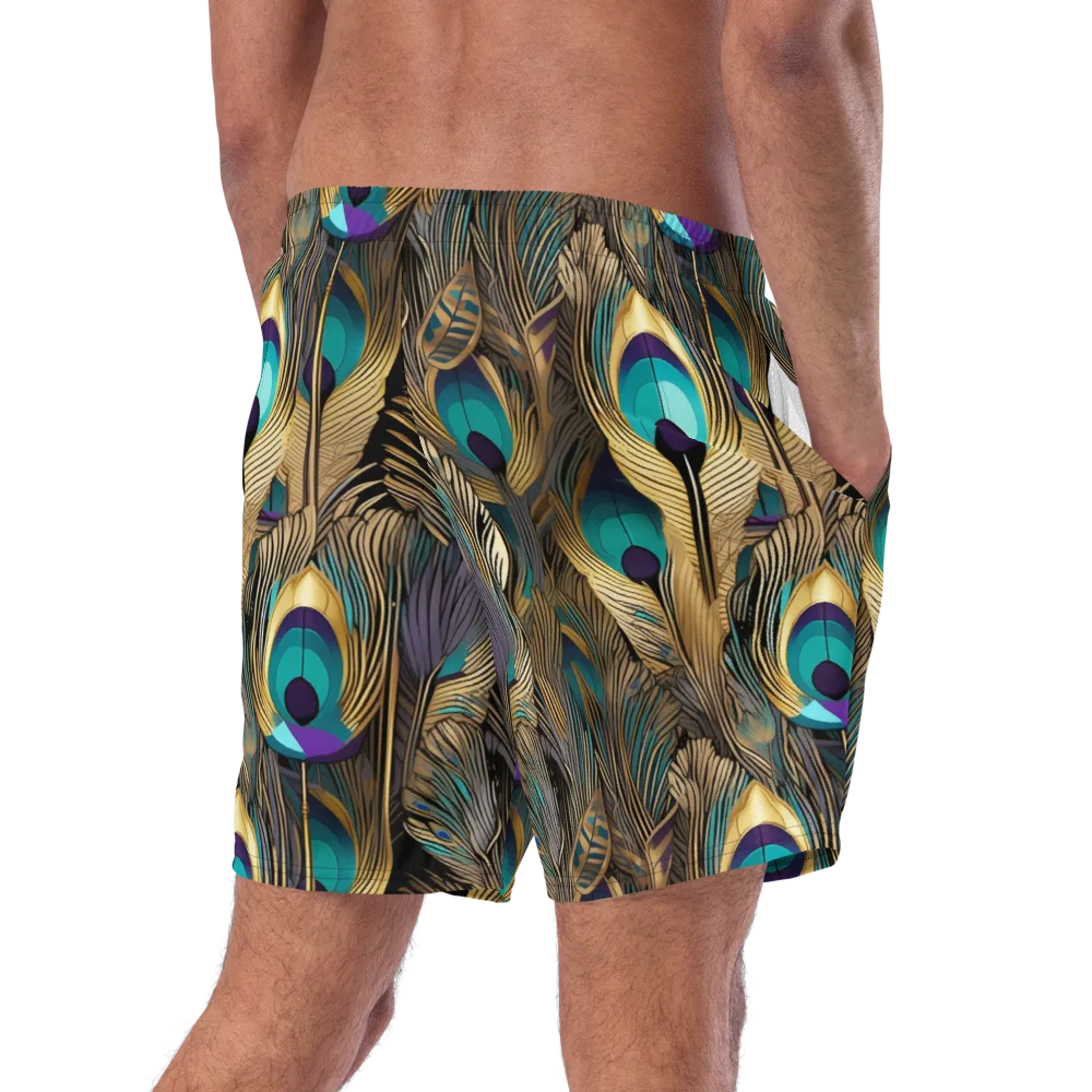 Gilded Plumes on Swim Trunks — Right Back