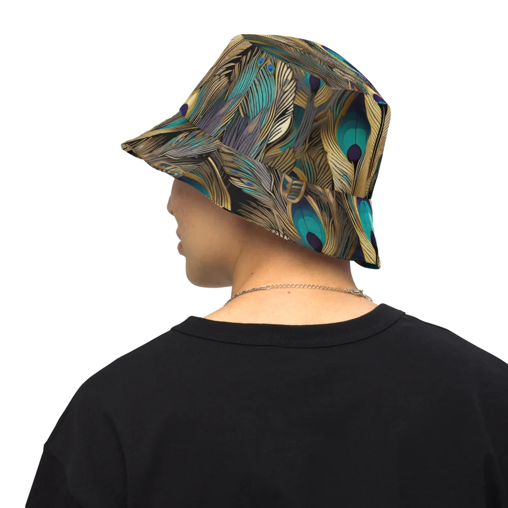 Gilded Plumes on Reversible Bucket Hat — Back Inside