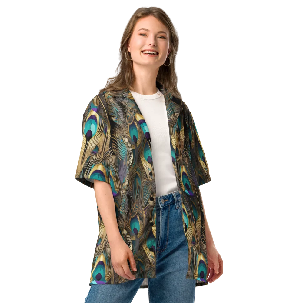 Gilded Plumes on Button Shirt — Front