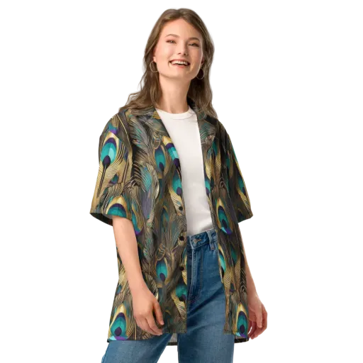 Gilded Plumes on a Button Shirt
