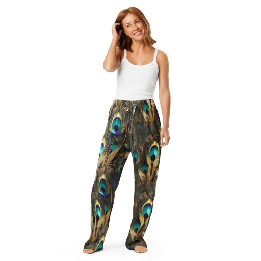 Gilded Plumes on a Women's Pajama Pants