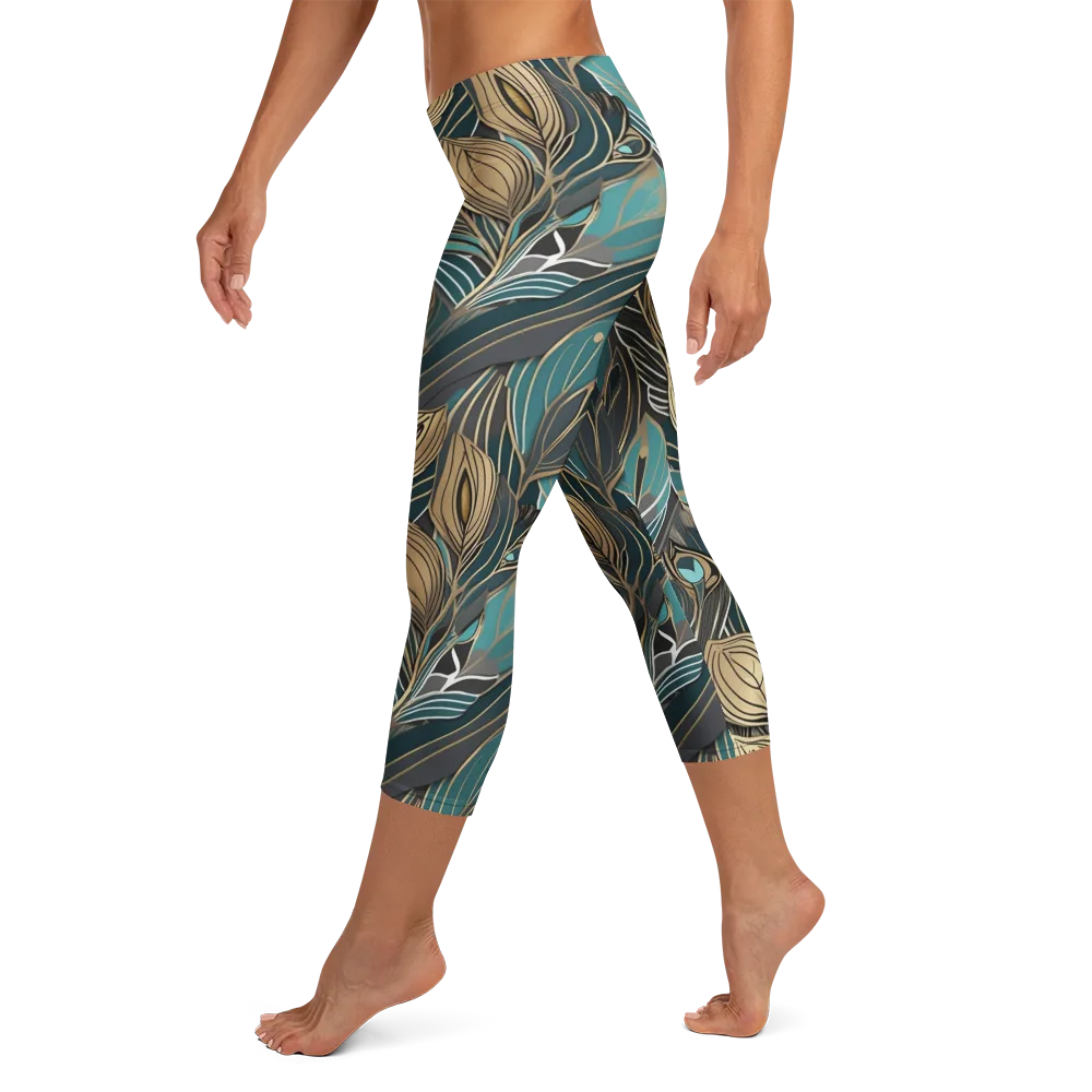 Mosaic Canopy on Capri Leggings — Left