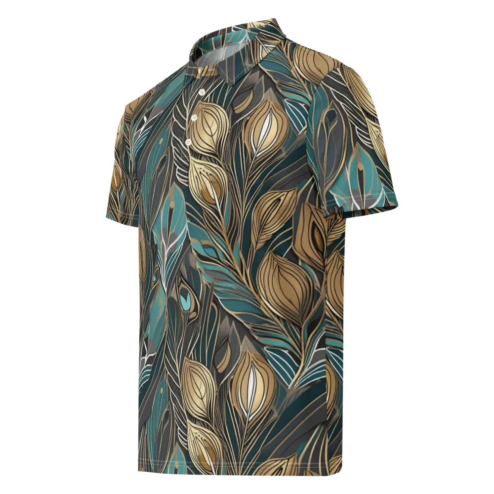 Mosaic Canopy on Men's Slim Fit Polo Shirt — Left Front