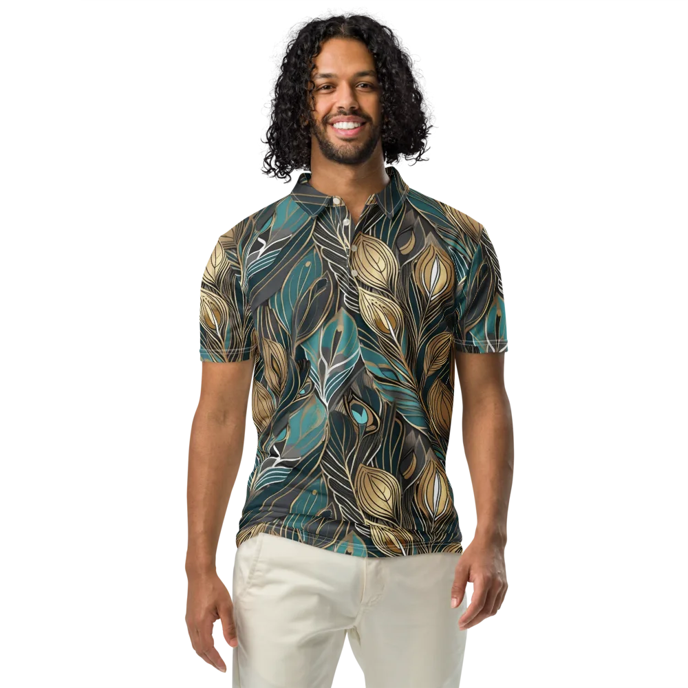 Mosaic Canopy on Men's Slim Fit Polo Shirt — Front