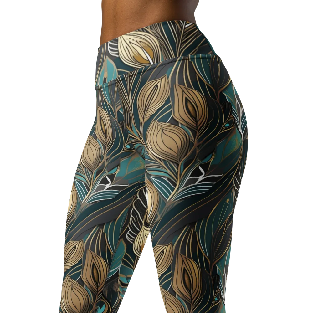 Mosaic Canopy on Yoga Leggings — Left Front