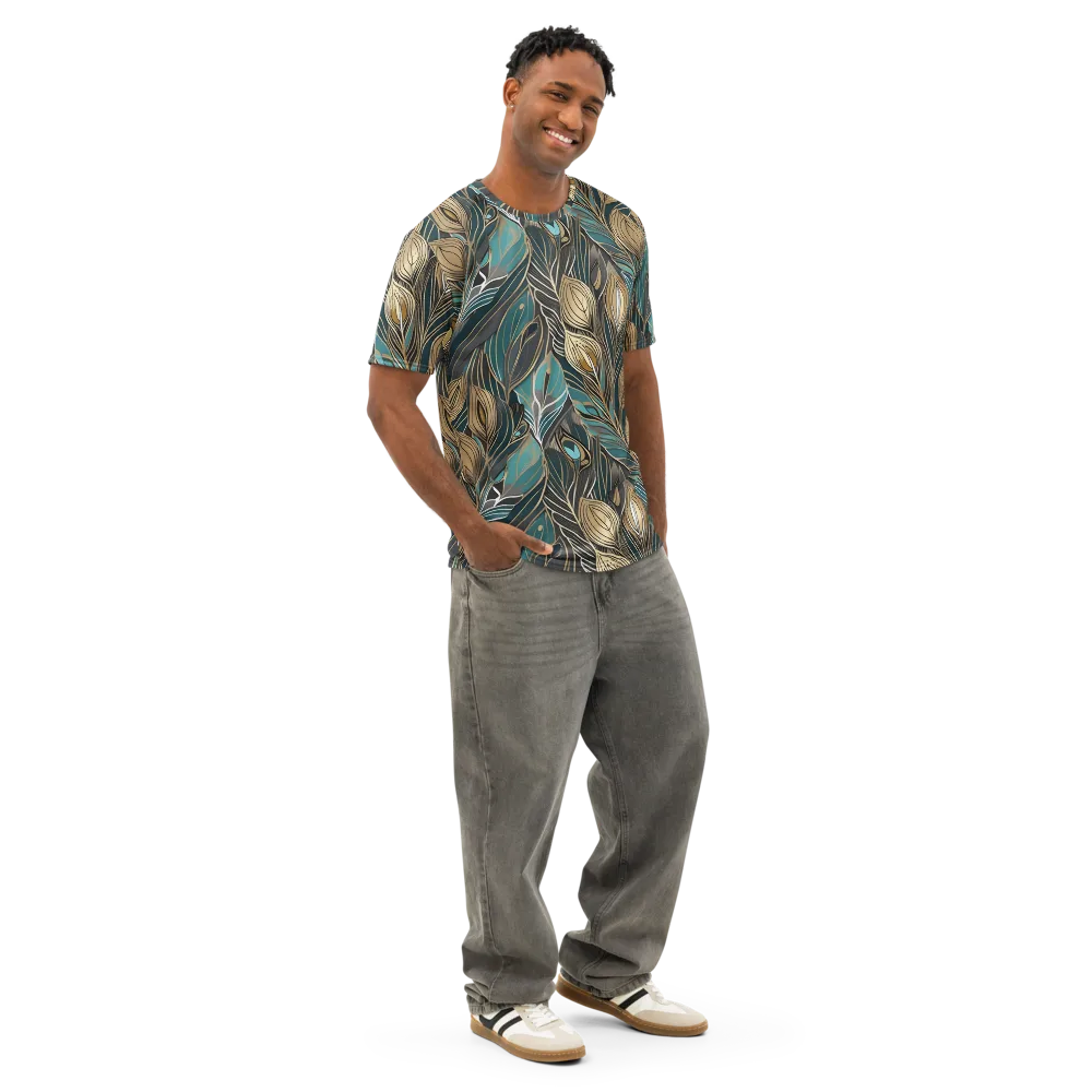 Mosaic Canopy on Men's Cotton Crew Neck T-Shirt — Right Front