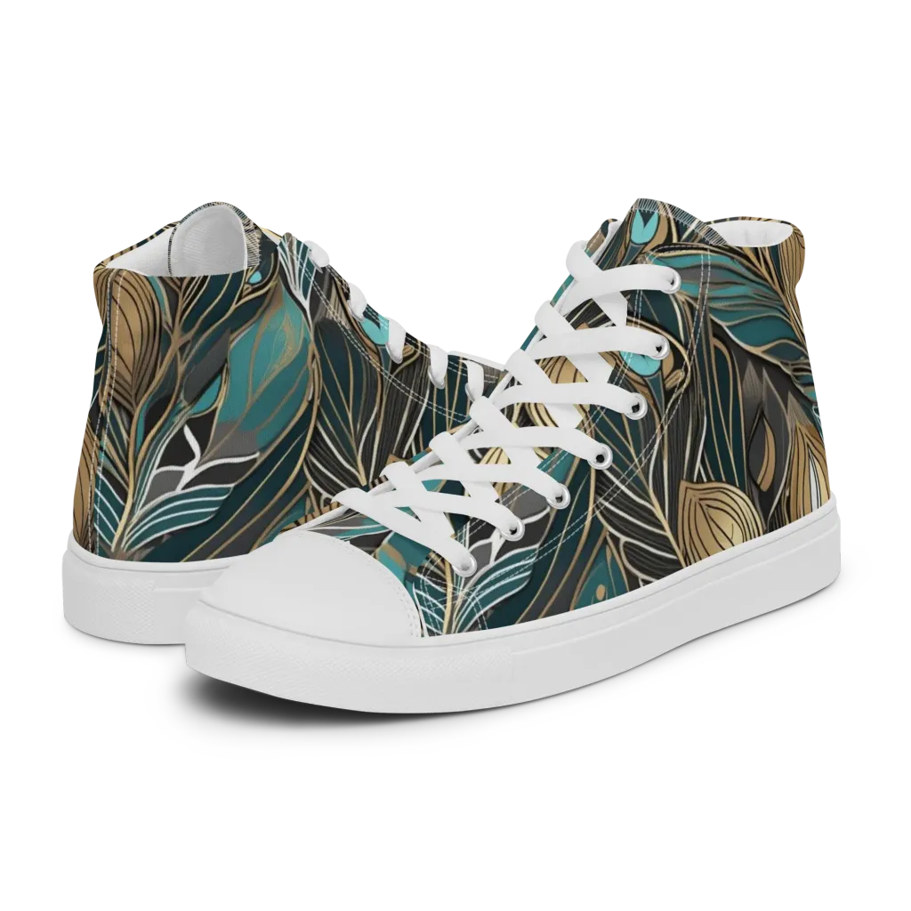 Mosaic Canopy on Men's High Top Canvas Shoes — Left