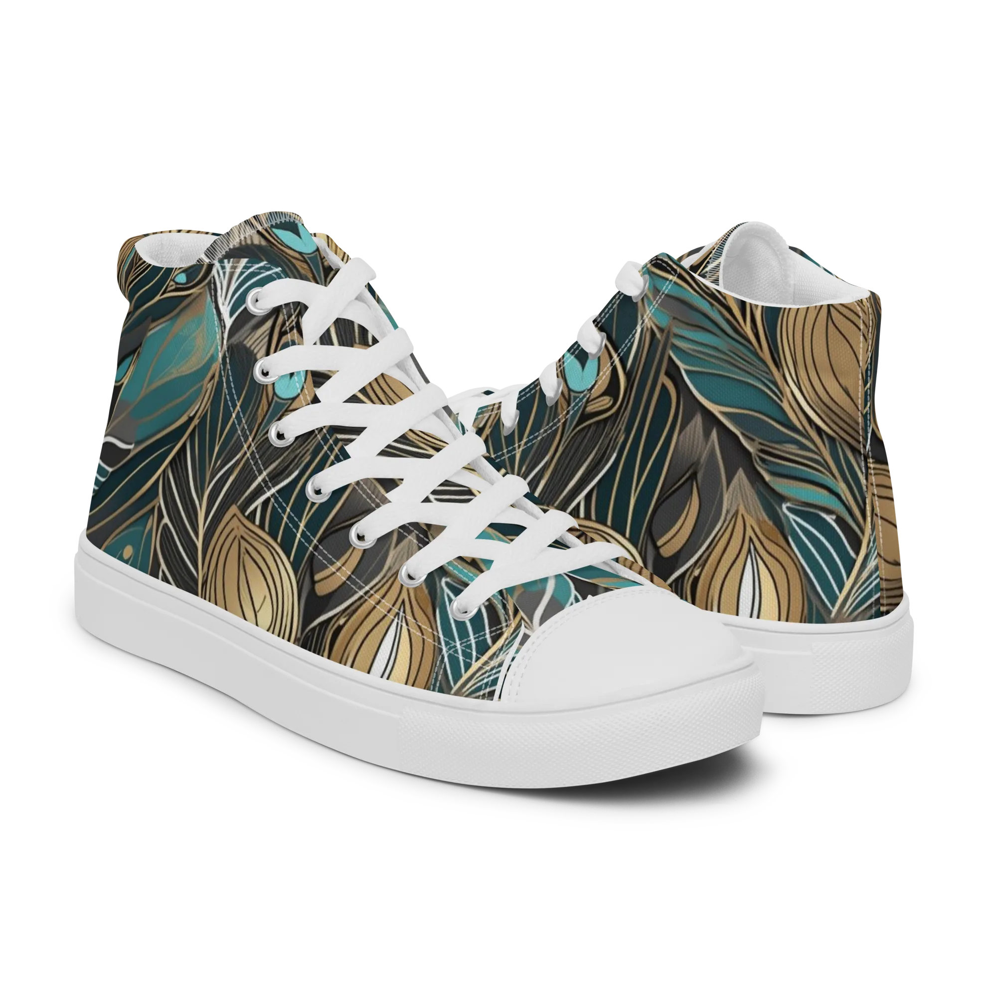 Mosaic Canopy on Men's High Top Canvas Shoes — Right