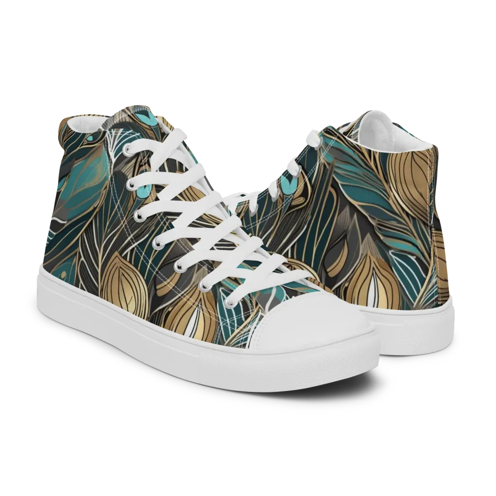 Mosaic Canopy on Men's High Top Canvas Shoes — Right